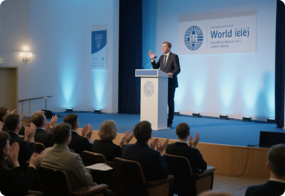 Government summit with international delegates